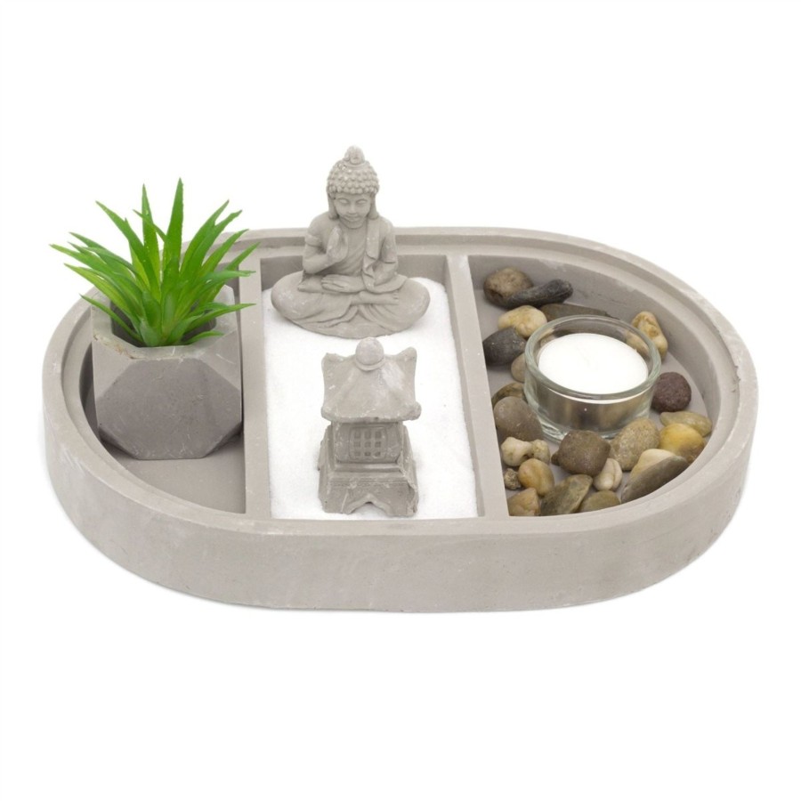 Home Accessories Carousel Shop Decorative Accessories | Buddha Zen Garden Kit | Miniature Desktop Zen Garden Set Tealight Candle Holder | Meditation Accessories Buddha Ornaments