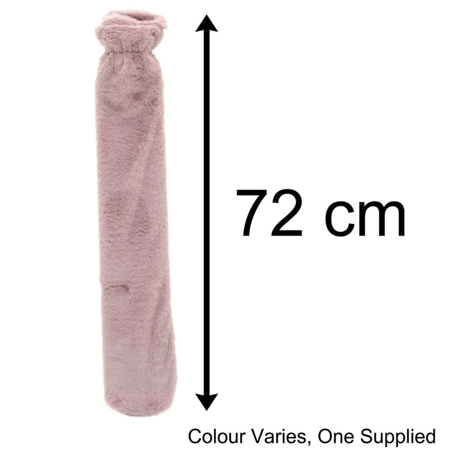 Home Accessories Carousel Shop Soft Furnishings & Rugs | 72Cm Deluxe Faux Fur Long Hot Water Bottle | Hot Water Bottle With Cover | Natural Rubber Hot Water Bottles - Colour Varies One Supplied