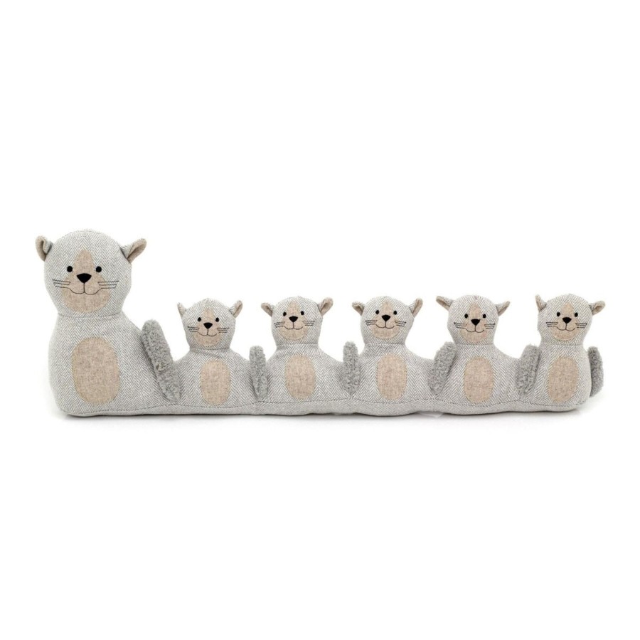 Home Accessories Carousel Shop Draught Excluders | 71Cm Grey Cat Draught Excluder ~ Door Draught Cushion