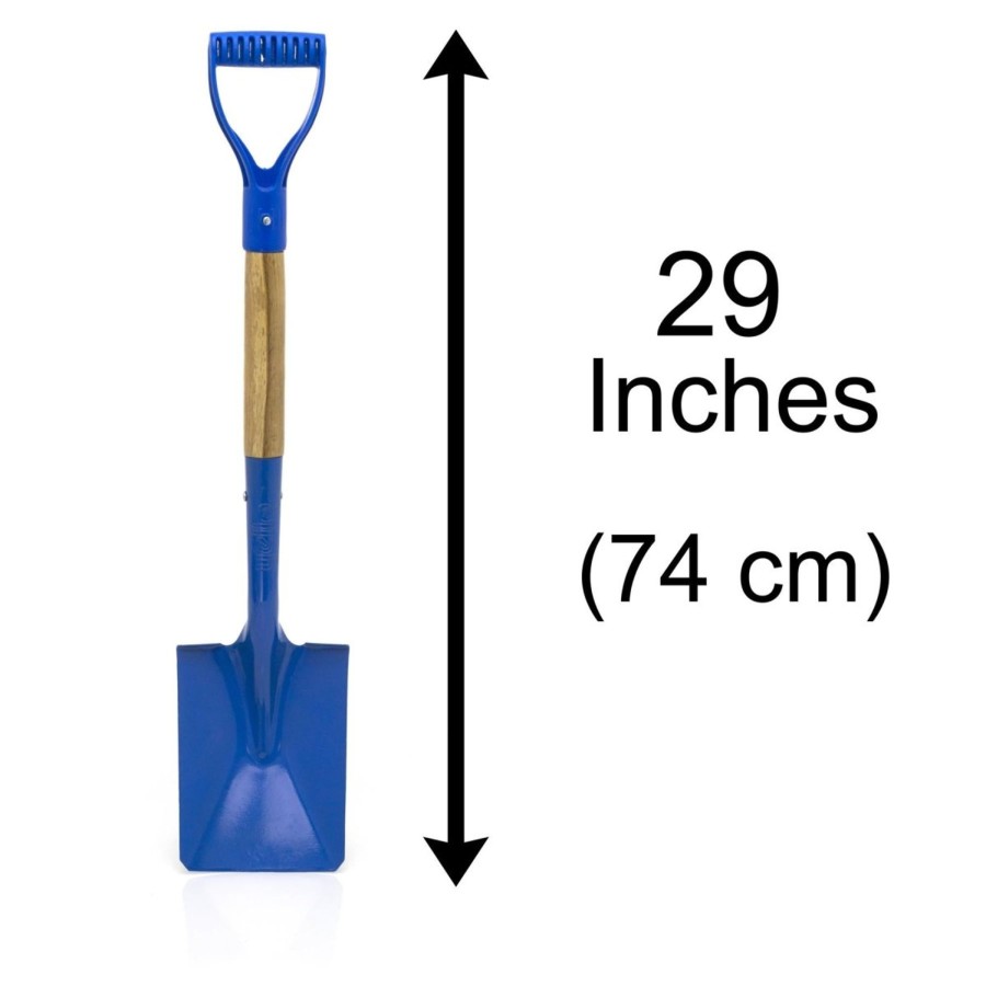 Baby & Child Carousel Shop Outdoor Toys | Extra Large 29Inch Garden Beach Metal Spade - Giant Wooden Handled Metal Sand Shovel For Kids ~ Colours Vary