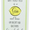 Home Accessories Carousel Shop Wall Decor & Mirrors | Hanging Wooden Gin And Tonic Quote Lemon Plaque ~ Gin Doesn'T Ask Questions