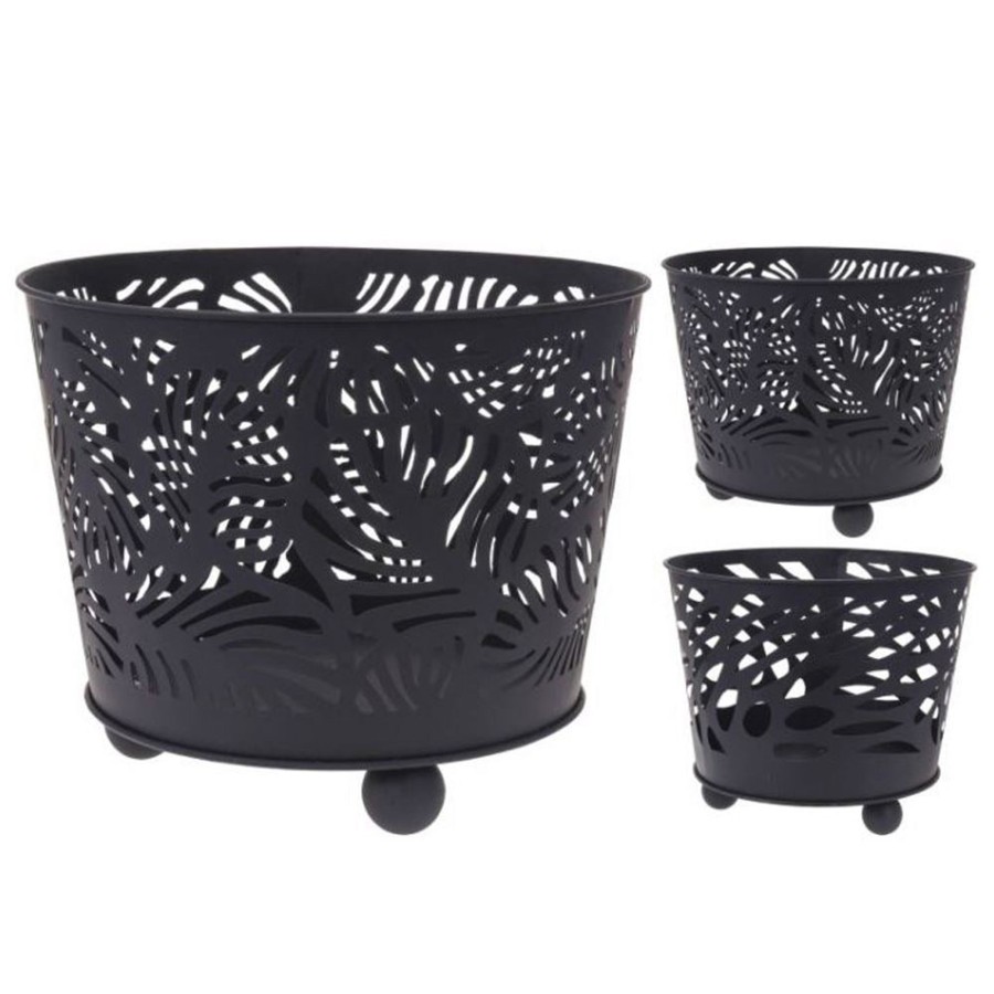 Home Accessories Carousel Shop Garden Decor | Round Black Steel Brazier Fire Pit Basket | Outdoor Log Burner Fire Basket Patio Heater | Wood Burner Basket Garden Fire Pit Campfire - Design Varies One Supplied