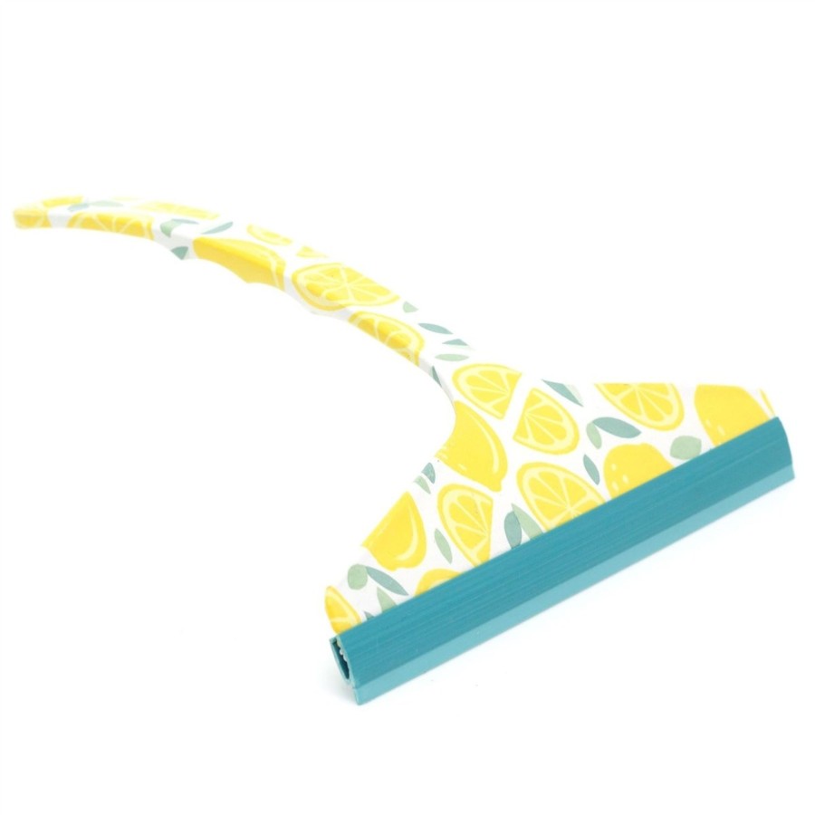 Kitchen & Dining Carousel Shop | Ultra Clean Lemon Print Rubber Squeegee | Window Squeegee Shower Squeegee | Bathroom Squeegee Glass Cleaning Wiper