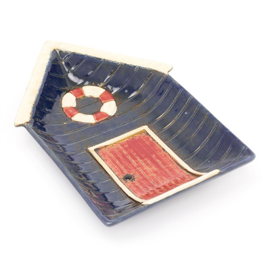 Home Accessories Carousel Shop Bathroom Accessories | Decorative Coastal Seaside Beach Hut Ceramic Plate Trinket Tray - Nautical Display Dish