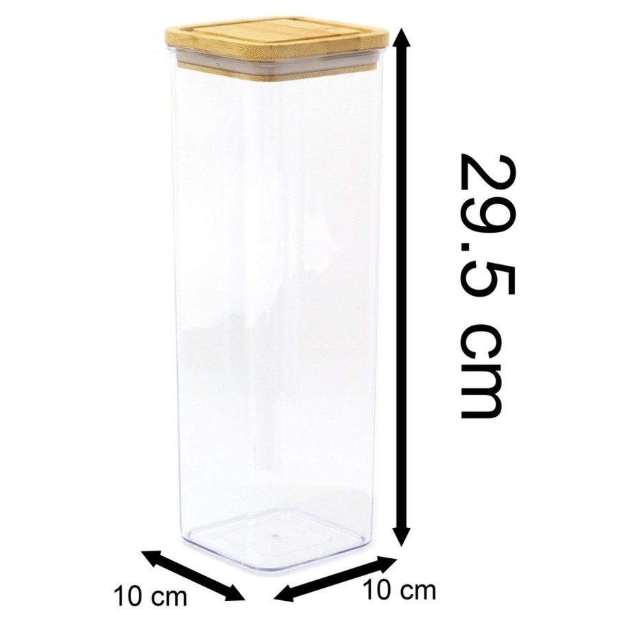 Kitchen & Dining Carousel Shop | 29.5 X 10Cm Stackable Airtight Food Storage Container | Kitchen Food Spaghetti Storage Jar With Lid | Plastic Food Storage Container Kitchen Jar With Lid - 1700Ml