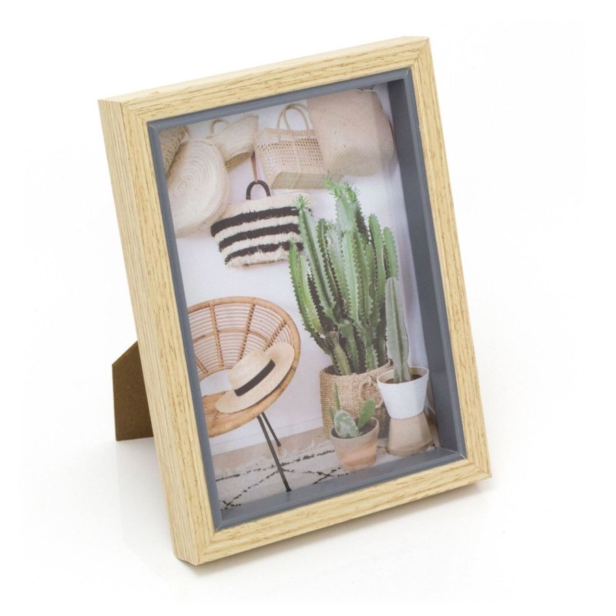 Home Accessories Carousel Shop Photo Frames | Mediterranean Wooden Photo Frame 5 X 7 | Freestanding Single Aperture 5 X 7 Picture Frame | Grey Picture Frame Tabletop Photo Frame 7 X 5