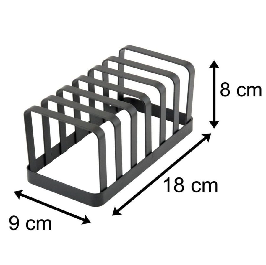 Kitchen & Dining Carousel Shop | 6 Slice Flat Iron Toast Rack | Toast Rack 6 Slice Black Metal | 6 Slot Toast Rack Toast Holder