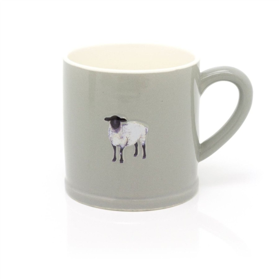 Kitchen & Dining Carousel Shop | Embossed Country Sheep Coffee Mug | Ceramic Farm Animal Tea Cup | Large Hot Drinks Mugs Cups