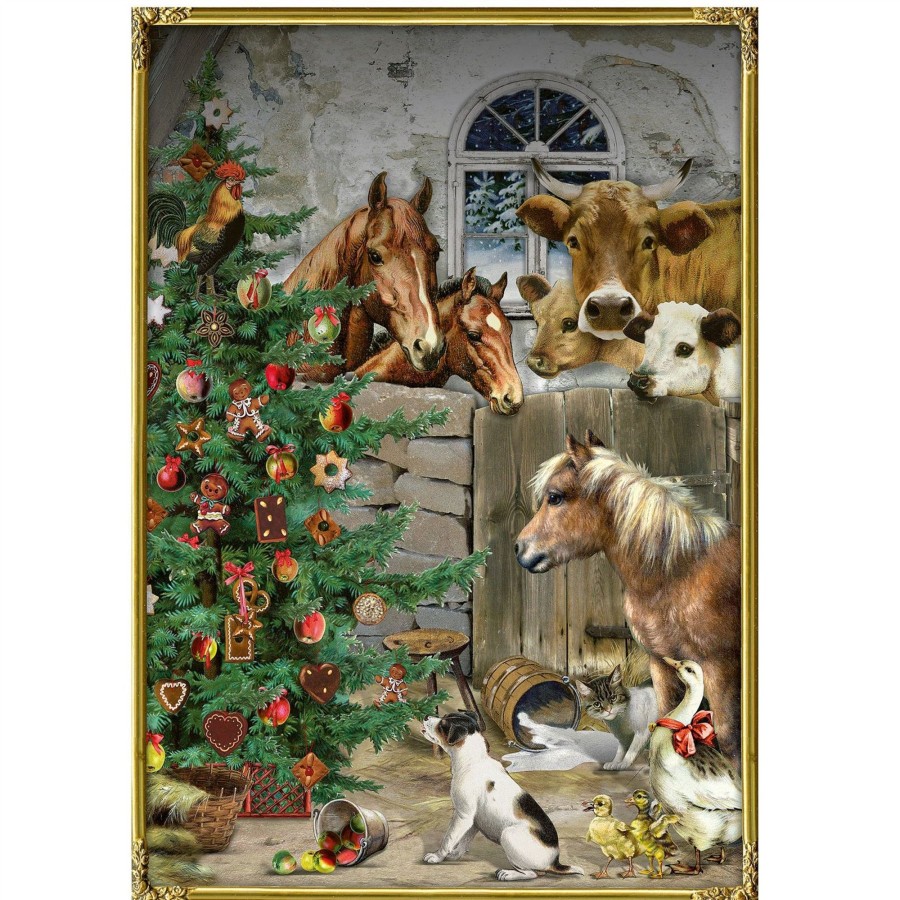 Celebrations Carousel Shop | Traditional Christmas Advent Calendar | The Animals Advent Calendar | Christmas Tree Picture Advent Calendar A4