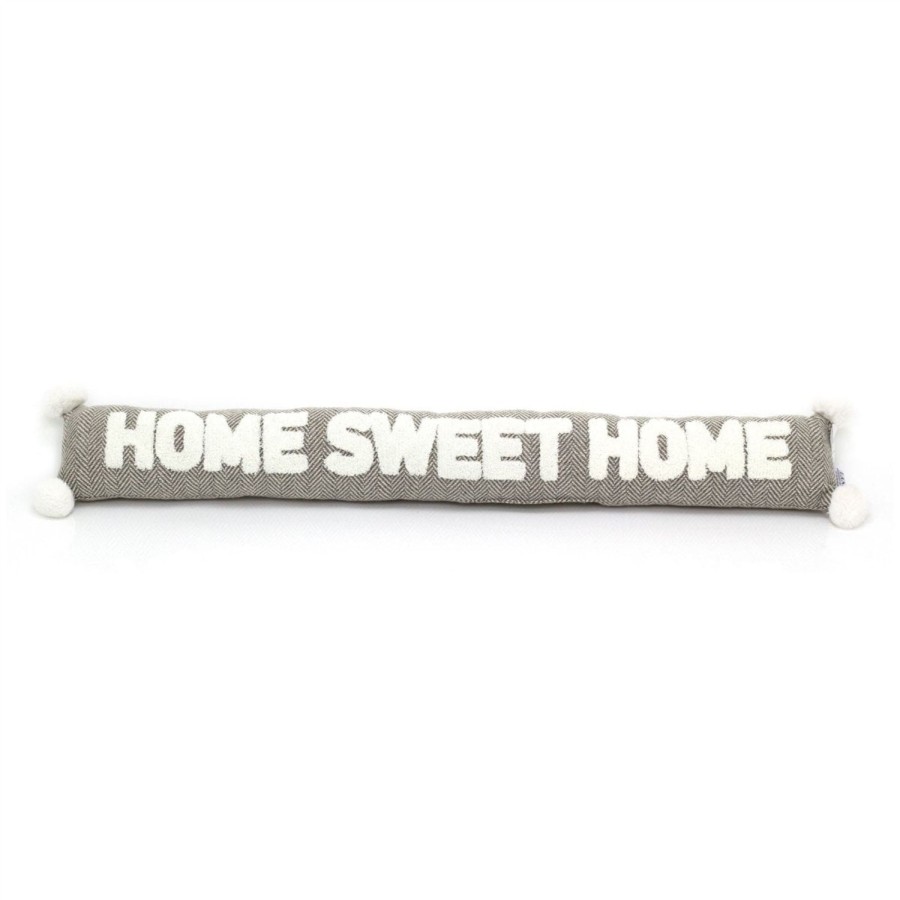 Home Accessories Carousel Shop Draught Excluders | Home Sweet Home Fabric Draught Excluder | Grey Draft Excluder Door Cushion