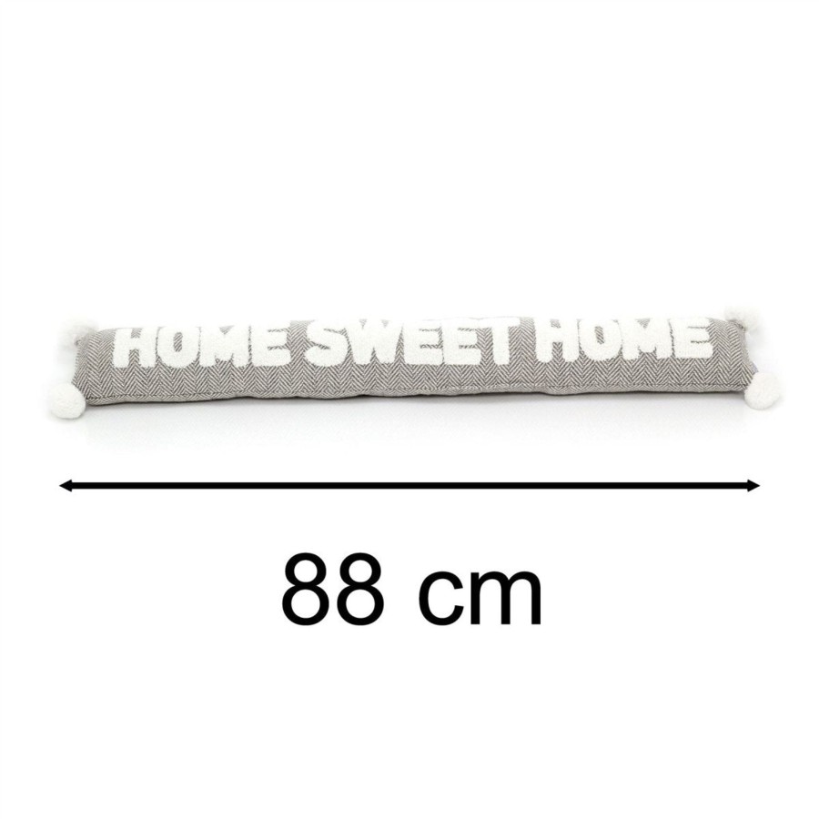 Home Accessories Carousel Shop Draught Excluders | Home Sweet Home Fabric Draught Excluder | Grey Draft Excluder Door Cushion