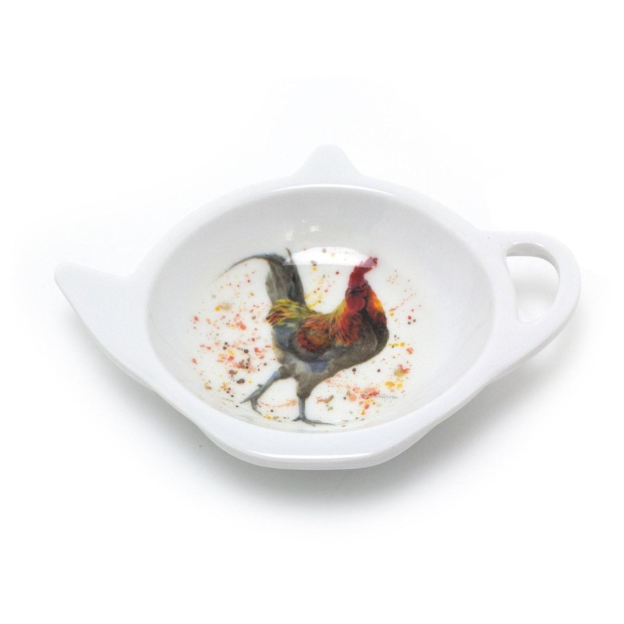 Kitchen & Dining Carousel Shop | Carl Cockerel Teapot Shaped Tea Bag Tidy Dish Spoon Rest | Melamine Kitchen Tidy