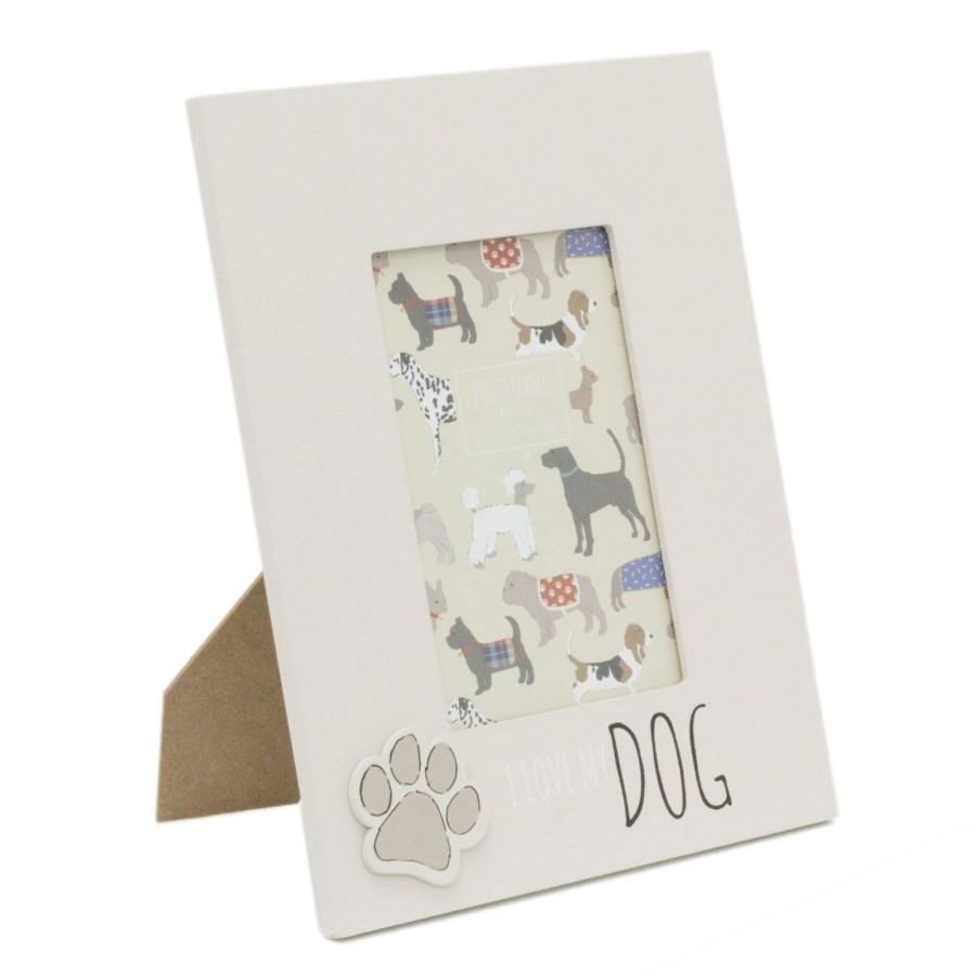 Home Accessories Carousel Shop Photo Frames | 4 X 6 Photo Picture Frame For Dog Lovers | Pet Photo Frame With Quote | Paw Print Puppy Dog Frame - I Love My Dog