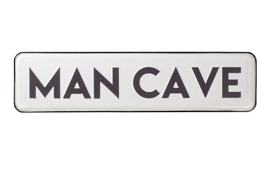 Home Accessories Carousel Shop Wall Decor & Mirrors | White Wall Mounted Man Cave Metal Plaque - Retro Hanging Shed Street Sign Wall Art - Ideal Father'S Day Gift