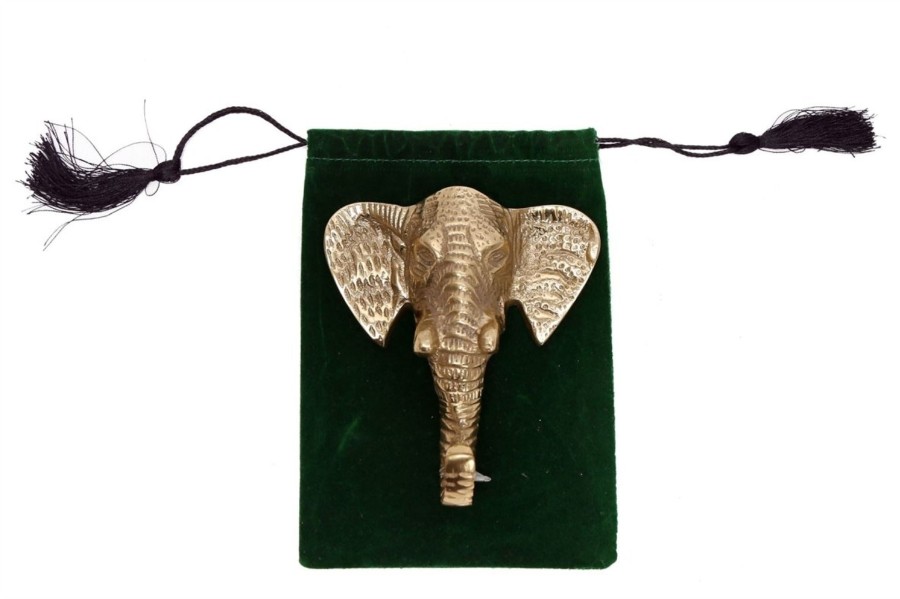 Home Accessories Carousel Shop Shelving & Hooks | Stunning Gold Effect Elephant Head Wall Mounted Coat Hook ~ Animal Hanger Peg