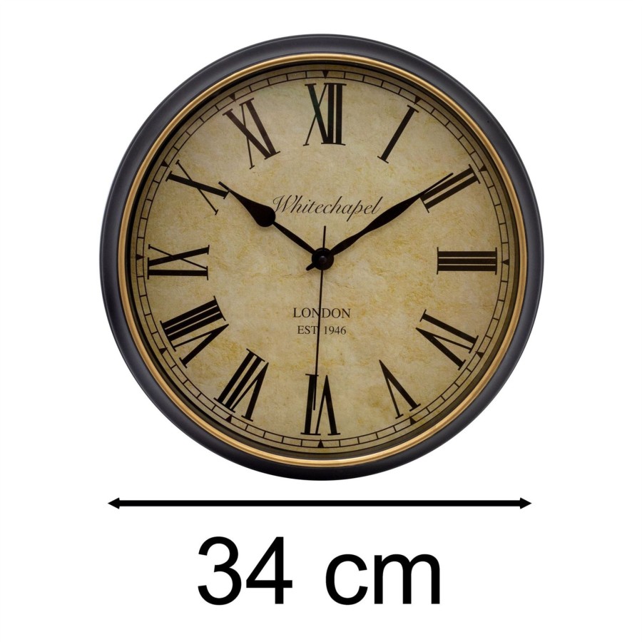 Home Accessories Carousel Shop Clocks | Vintage Style Wall Clock | London Whitechapel Antique Wall Mounted Clock - 34Cm