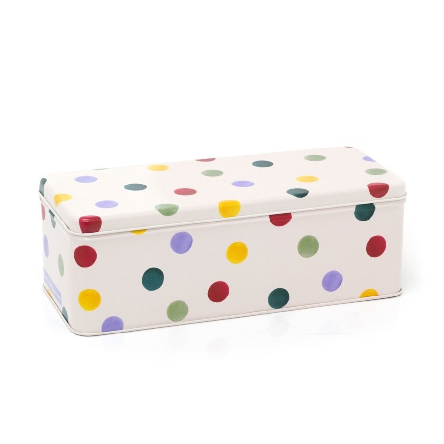 Home Accessories Carousel Shop Boxes & Baskets | Emma Bridgewater Polka Dot Long Deep Cracker Tin | Kitchen Cracker Caddy