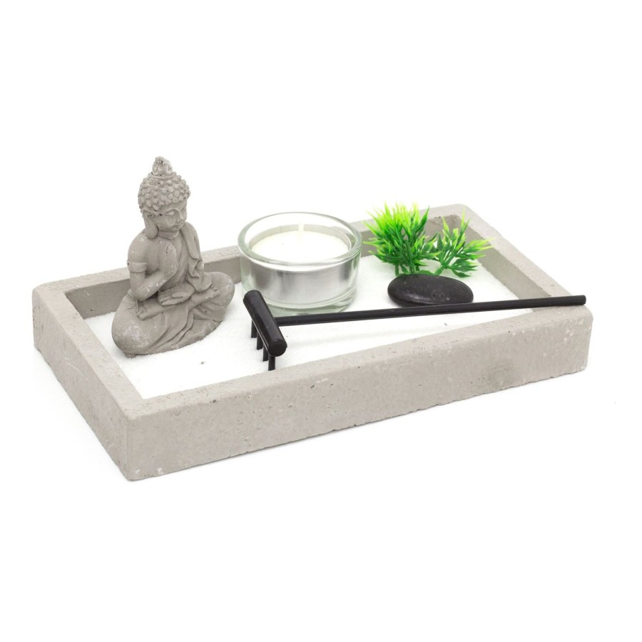 Home Accessories Carousel Shop Decorative Accessories | Mini Buddha Zen Garden Set | Miniature Desktop Zen Garden Tealight Candle Holder | Spiritual Decor Buddha Ornaments