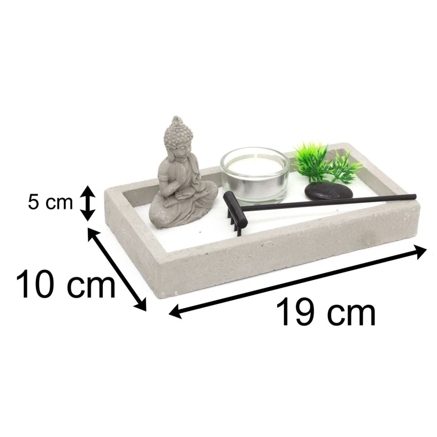 Home Accessories Carousel Shop Decorative Accessories | Mini Buddha Zen Garden Set | Miniature Desktop Zen Garden Tealight Candle Holder | Spiritual Decor Buddha Ornaments