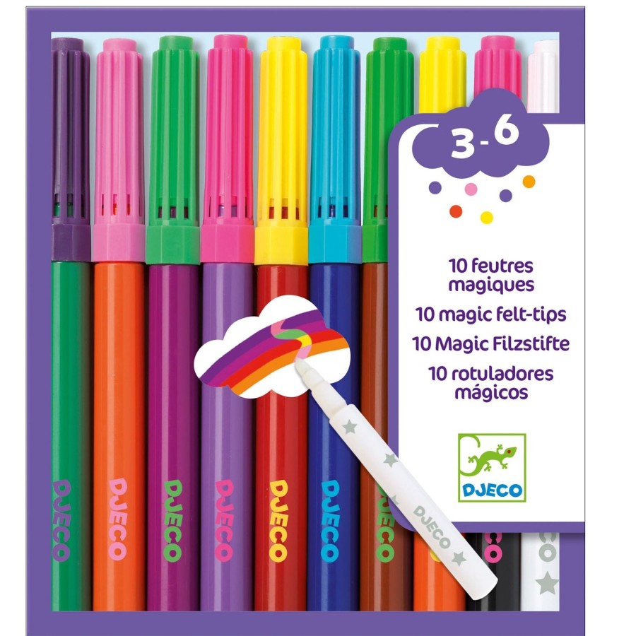 Baby & Child Carousel Shop Djeco | Djeco Dj08827 Felt Tips - 10 Magic Felts | Colour Changing Pens For Children