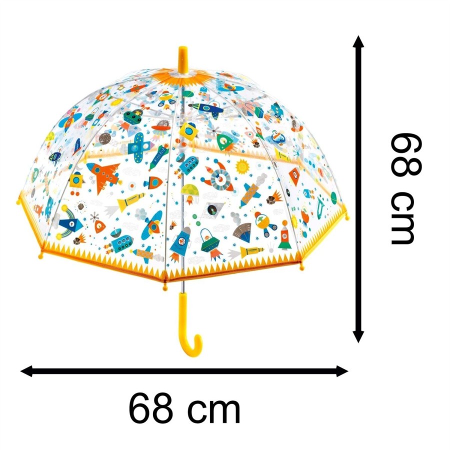 Baby & Child Carousel Shop Djeco | Djeco Dd04707 Childrens Clear Dome Umbrella | Transparent Kids Umbrella - Space