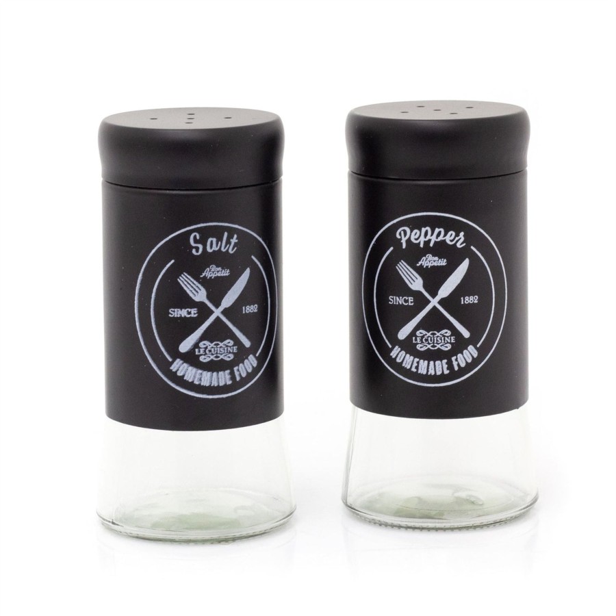 Kitchen & Dining Carousel Shop | Vintage Style Glass Salt & Pepper Set | 2-Piece Retro Salt & Pepper Shakers