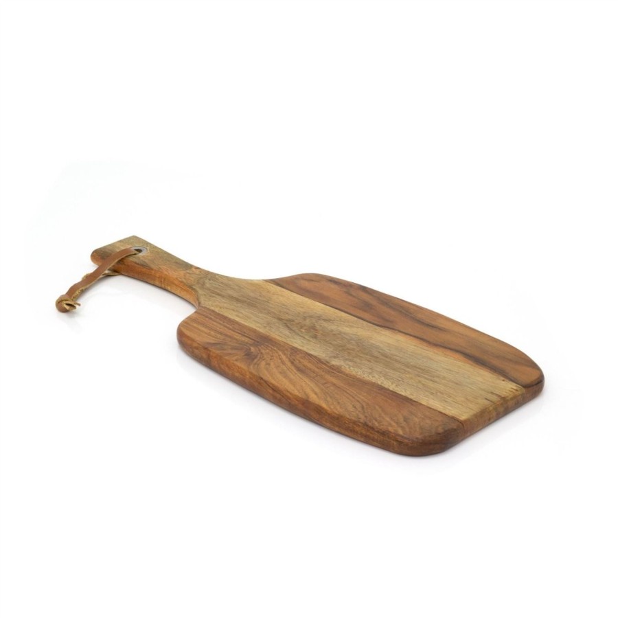 Kitchen & Dining Carousel Shop | 42Cm Acacia Wood Paddle Chopping Board | Wooden Cutting Board Antipasti Serving Paddle Board Platter | Rustic Wood Tapas Food Serving Tray