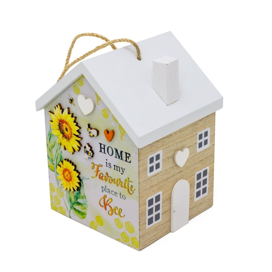 Home Accessories Carousel Shop Plain Doorstops | Wooden House Shaped Door Stop | Bee And Sunflower Door Stop Home Door Stopper