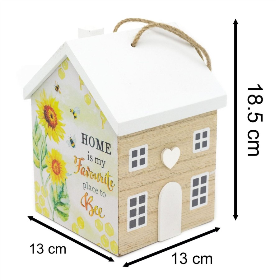 Home Accessories Carousel Shop Plain Doorstops | Wooden House Shaped Door Stop | Bee And Sunflower Door Stop Home Door Stopper