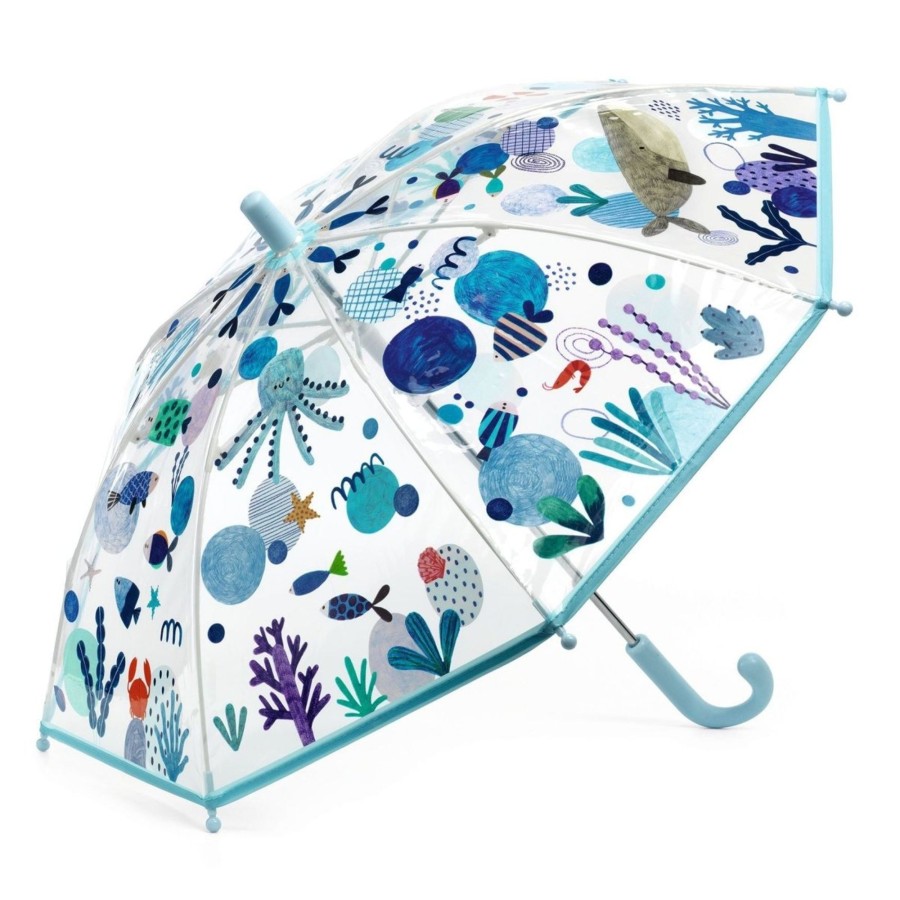 Baby & Child Carousel Shop Djeco | Djeco Dd04727 Childrens Umbrella | Small Clear Umbrella Kids Umbrella - Sea