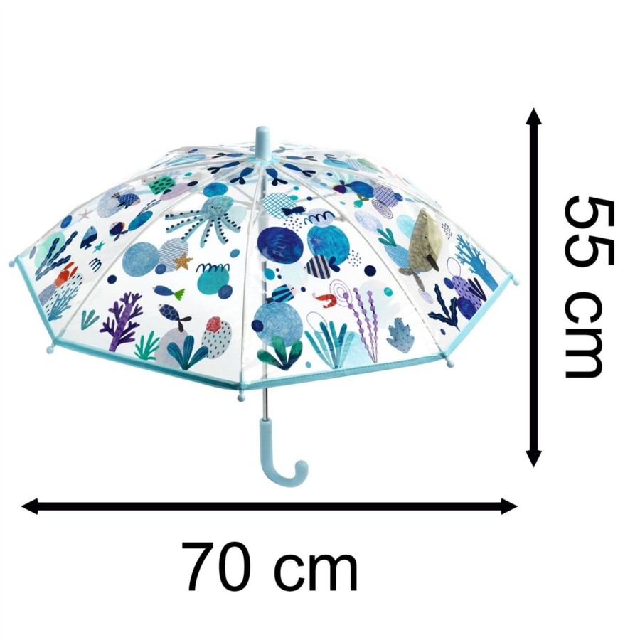 Baby & Child Carousel Shop Djeco | Djeco Dd04727 Childrens Umbrella | Small Clear Umbrella Kids Umbrella - Sea