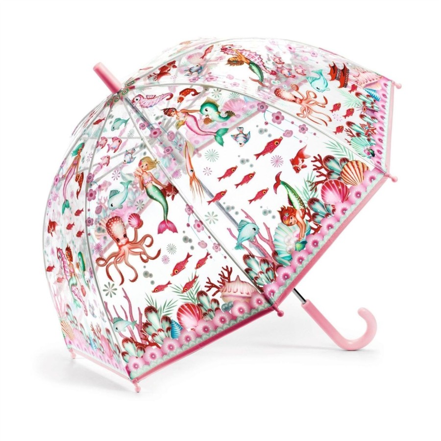 Baby & Child Carousel Shop Djeco | Djeco Dd04717 Childrens Clear Dome Umbrella Transparent Kids Umbrella - Mermaid