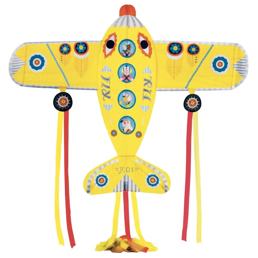 Baby & Child Carousel Shop Djeco | Djeco Dj02161 Maxi Plane Flying Kite | Easy Fly Large Aeroplane Giant Kite