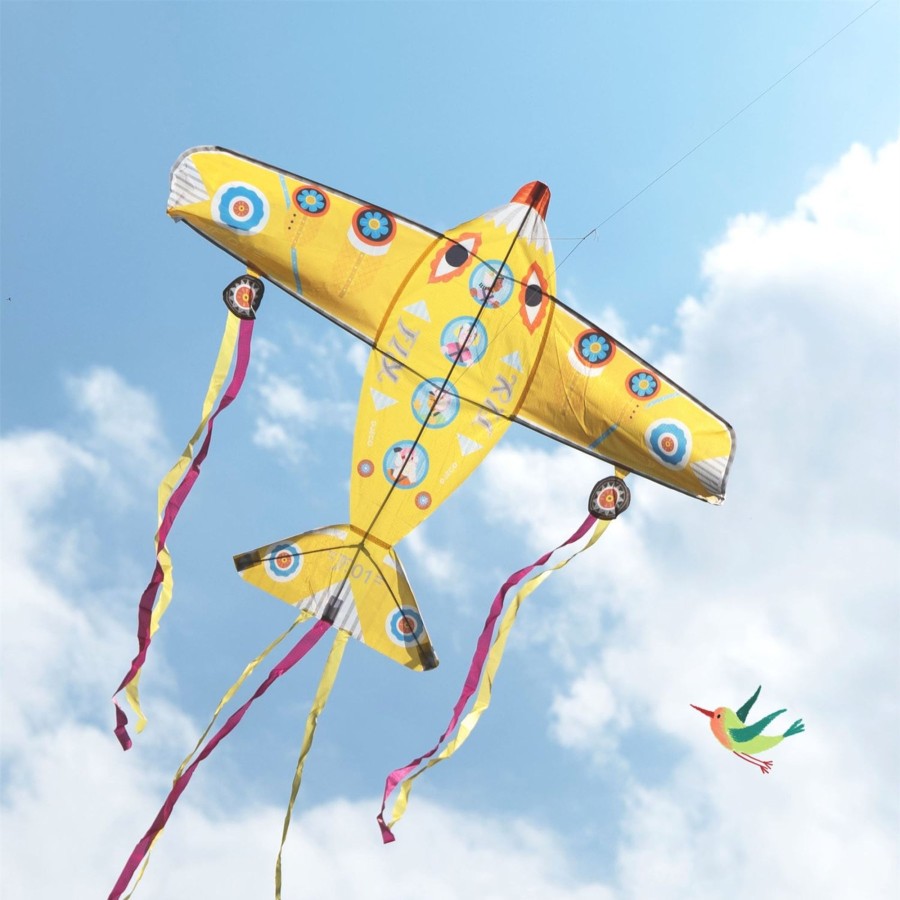 Baby & Child Carousel Shop Djeco | Djeco Dj02161 Maxi Plane Flying Kite | Easy Fly Large Aeroplane Giant Kite