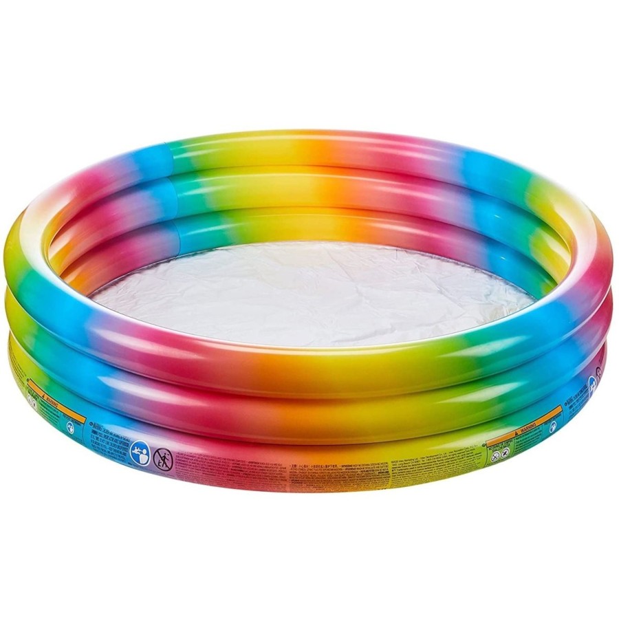 Baby & Child Carousel Shop Outdoor Toys | Rainbow Ombre Paddling Pool 147 X 33Cm | 3 Ring Inflatable Pool Kids Swimming Pool | Outdoor Garden Children'S Swim Pool