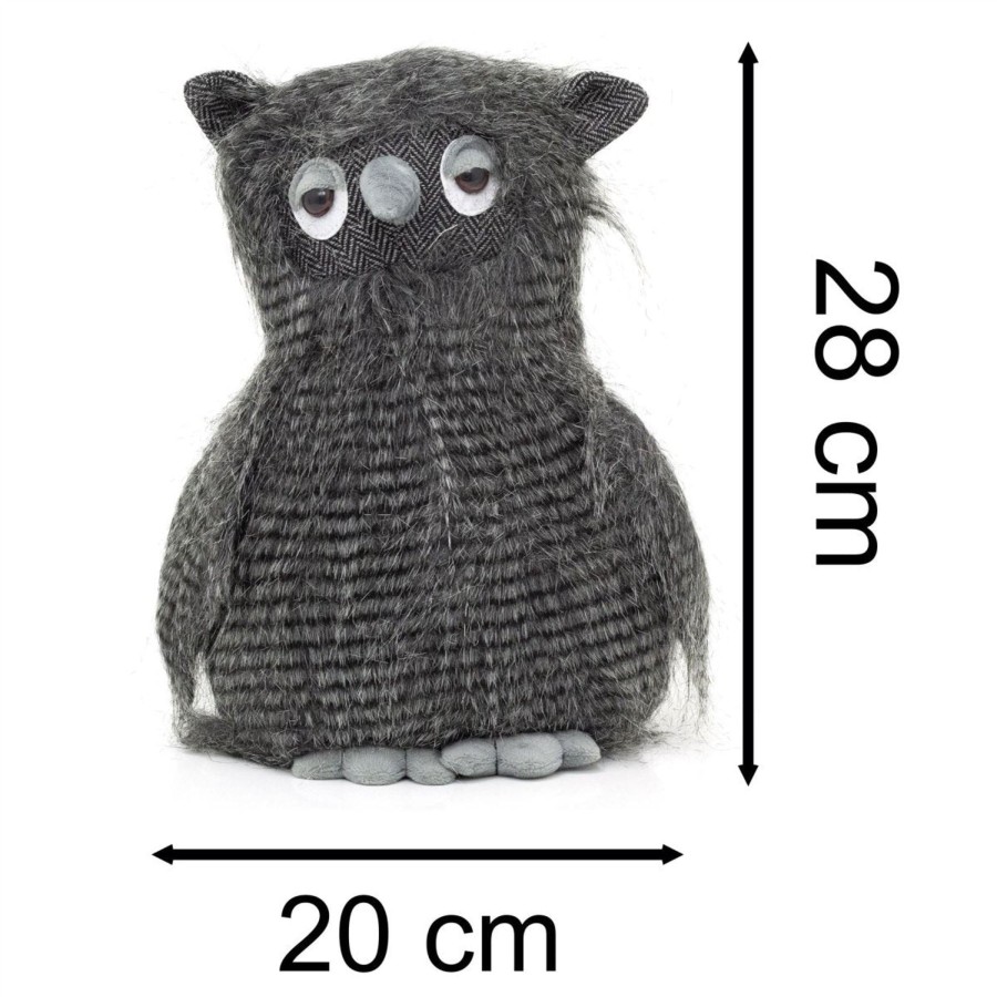 Home Accessories Carousel Shop Animal Doorstops | Mortimer Fluffy Grey Owl Doorstop | Barn Owl Shaped Door Stop Bird Door Stopper