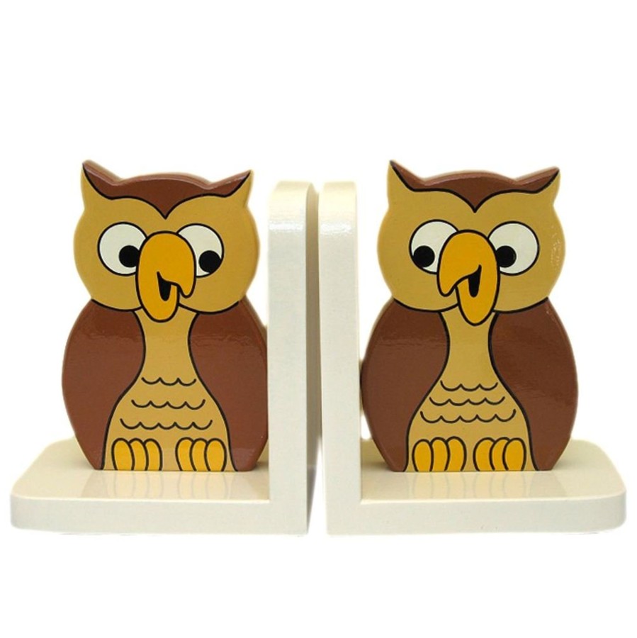 Baby & Child Carousel Shop Room Decor & Storage | Owl Wooden Bookends For Kids | Childrens Book Ends | Book Stoppers For Shelves, Kids Room Or Nursery Decor - Hand Made In Uk