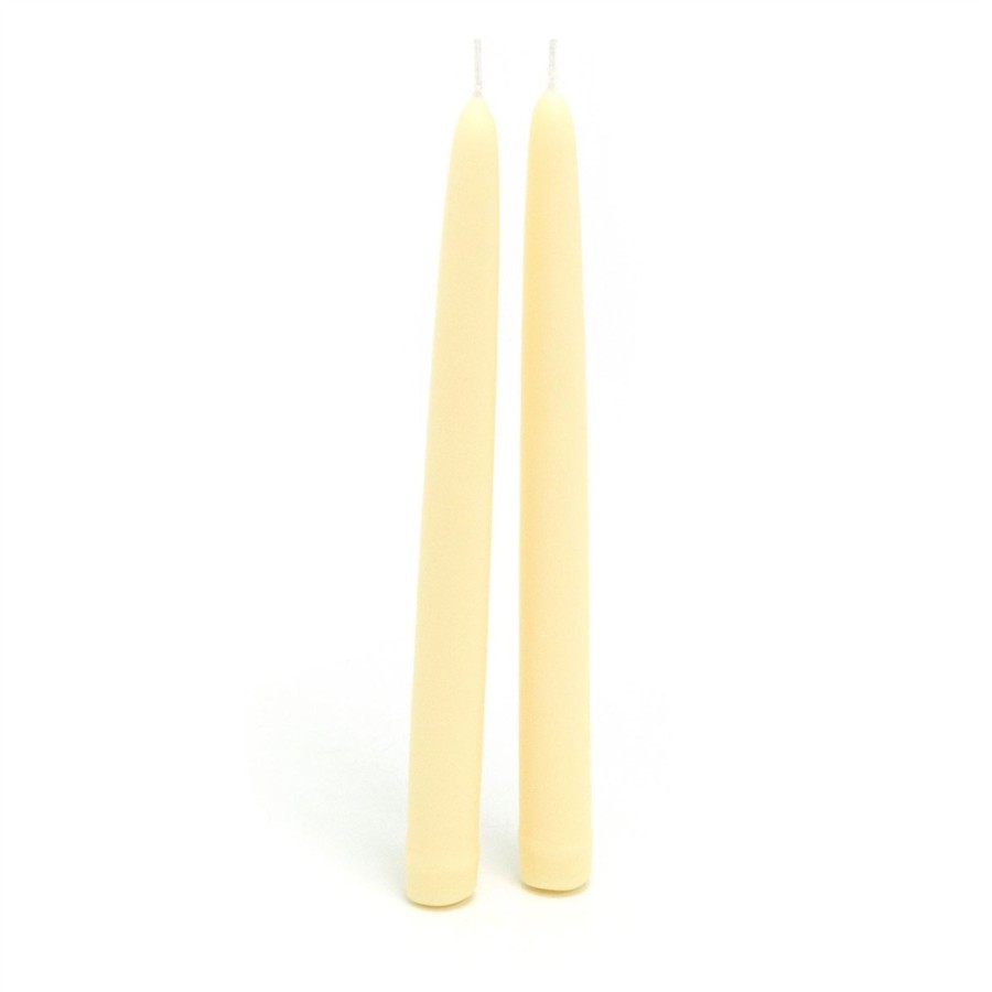 Home Accessories Carousel Shop Candles & Tealights | 1 Pair Of Cream Tapered Dinner Candles | 2 Hand-Dipped Vegan Candles - 22Cm