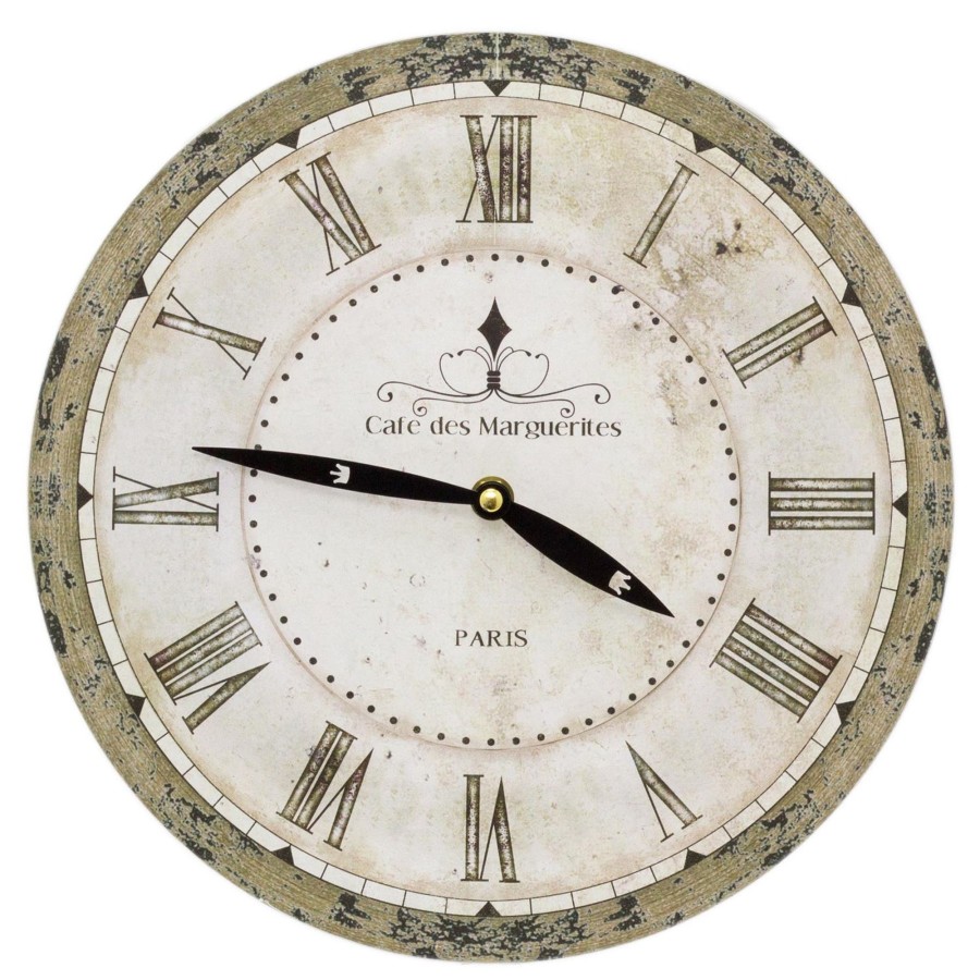 Home Accessories Carousel Shop Clocks | French Word 28Cm Wall Clock - Cafe De Marguerites