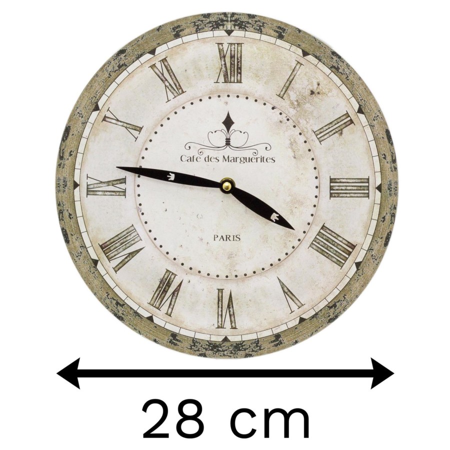 Home Accessories Carousel Shop Clocks | French Word 28Cm Wall Clock - Cafe De Marguerites