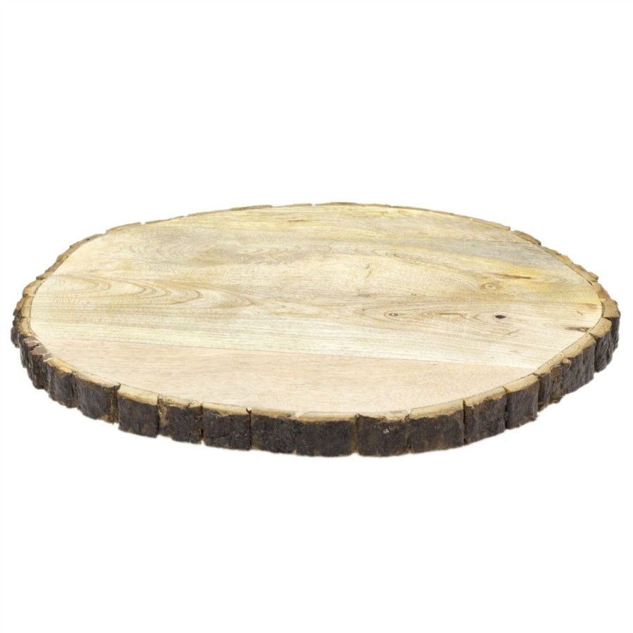 Celebrations Carousel Shop | 42Cm Wooden Tree Trunk Cake Stand | Large Wedding Birthday Cake Round Display Board | Serving Platter Table Centerpiece