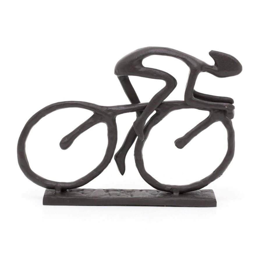 Home Accessories Carousel Shop Ornaments | Cast Iron Cyclist Sculpture Cycling Ornament | Metal Bike Racing Man Decoration | Cycling Sculpture Sports Decorations | Abstract Ornaments Cycling Gifts