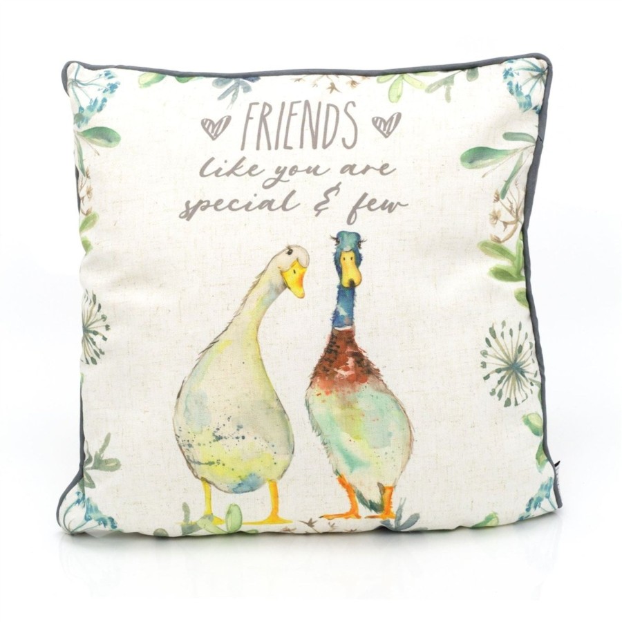 Home Accessories Carousel Shop Soft Furnishings & Rugs | 43Cm Friends Like You Scatter Cushion | Duck Friends Fabric Filled Sofa Cushion | Bed Throw Pillow With Cover - Ideal Friendship Gift