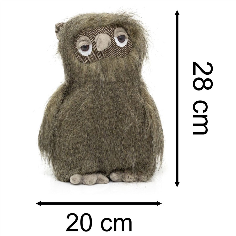 Home Accessories Carousel Shop Animal Doorstops | Barnaby Fluffy Brown Owl Doorstop | Novelty Barn Owl Shaped Bird Door Stop 1.4Kg