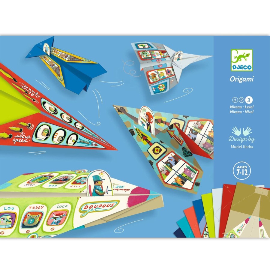 Baby & Child Carousel Shop Djeco | Djeco Dj08760 Origami Planes Kit Create Your Own Paper Planes With Pilots