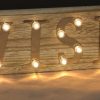 Home Accessories Carousel Shop Wall Decor & Mirrors | Battery Operated Led Light Up Copper Mirror Worded Wooden Box Sign ~ Wish