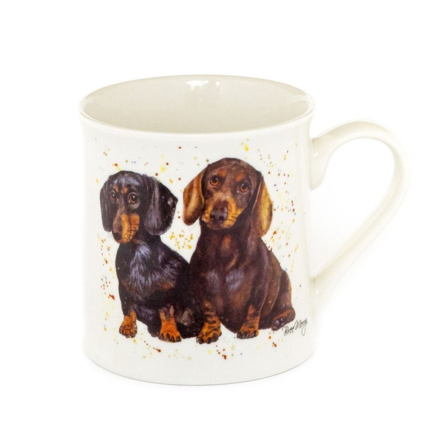 Kitchen & Dining Carousel Shop | Dachshund Fine China Coffee Cup | Sausage Dog Puppies Tea Mug For Hot Drinks