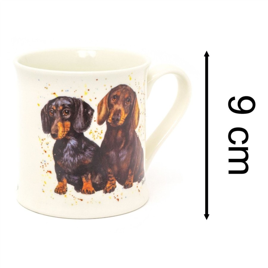 Kitchen & Dining Carousel Shop | Dachshund Fine China Coffee Cup | Sausage Dog Puppies Tea Mug For Hot Drinks