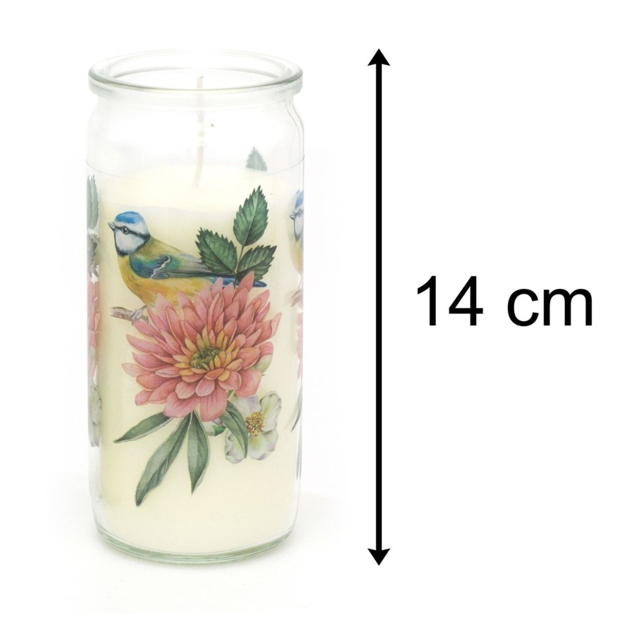 Home Accessories Carousel Shop Candles & Tealights | Botanical Scented Candle In Glass Flower Jar | Floral Jar Candle Aroma Candle And Pot | Glass Holder With Scented Pillar Candle Decorative Candles - Fragrance Varies One Supplied