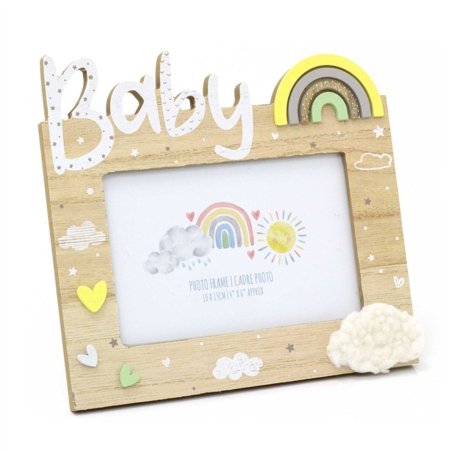 Home Accessories Carousel Shop Photo Frames | Wooden New Baby Photo Frame 4X6 Freestanding Single Aperture Baby Picture Frame